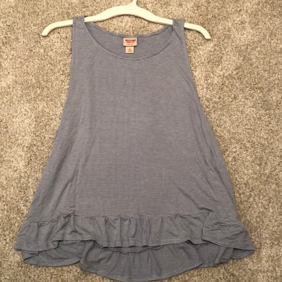Mossimo Blue + White Striped Tank - Picture 3 of 3